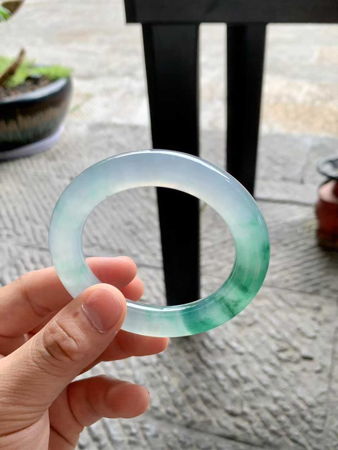 冰糖黄圆条翡翠手镯