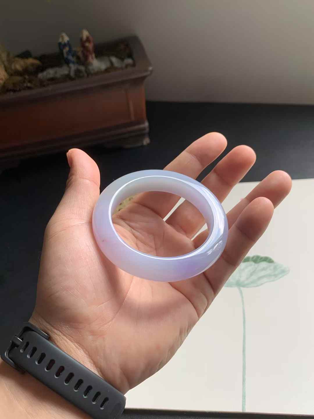 紫罗兰正圈翡翠手镯