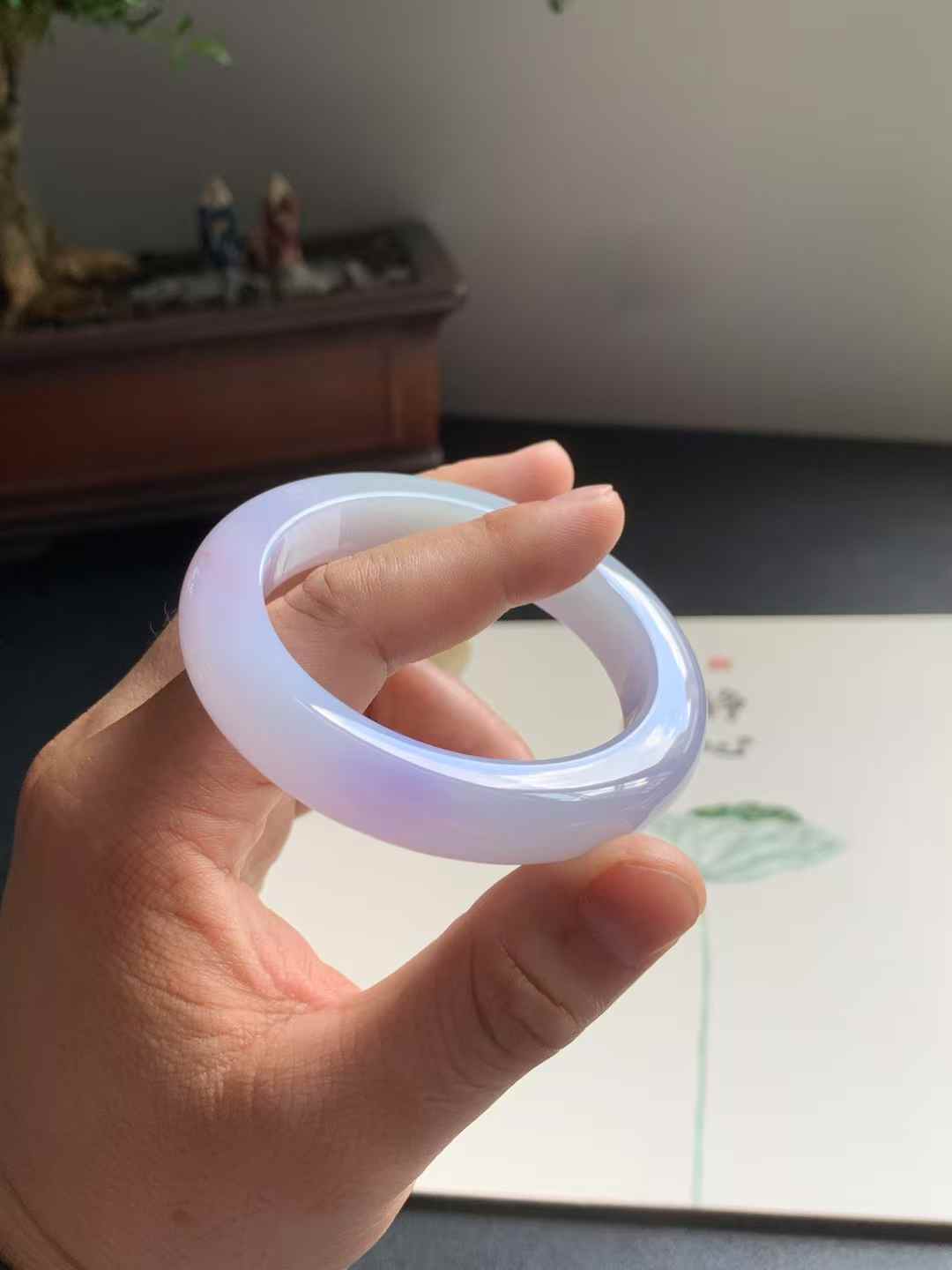 紫罗兰正圈翡翠手镯