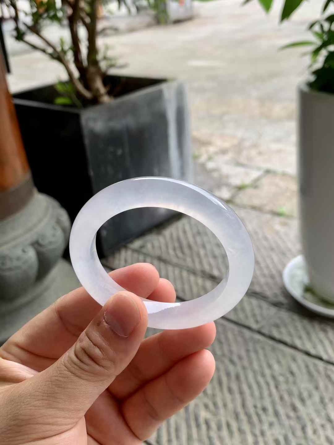 高冰底起光正圈翡翠手镯