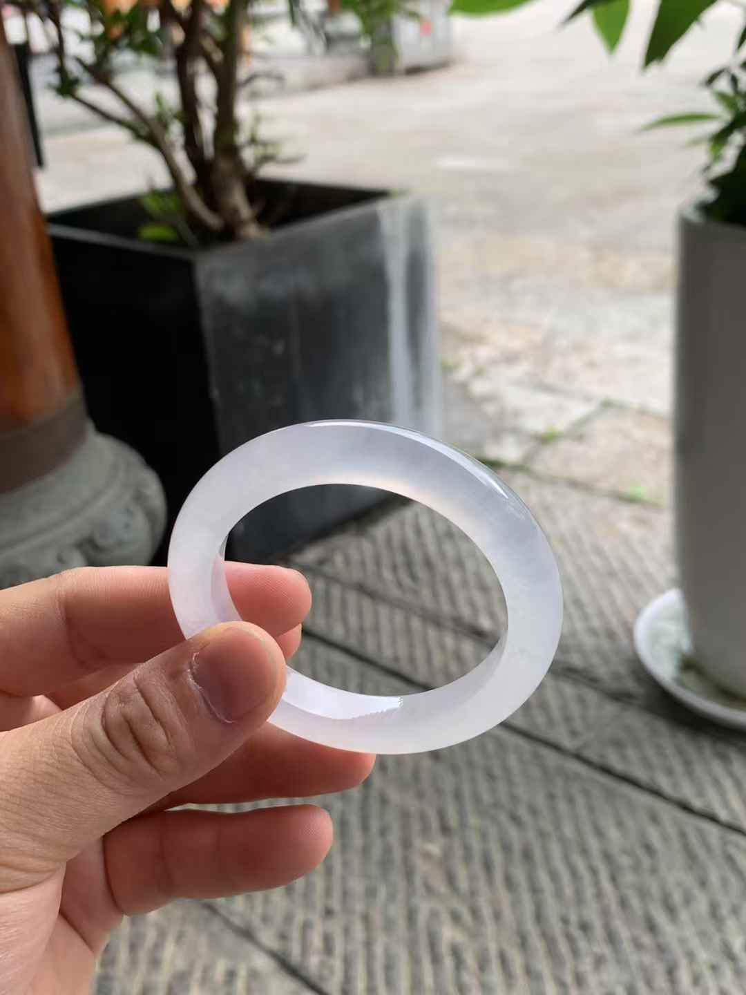 高冰底起光正圈翡翠手镯