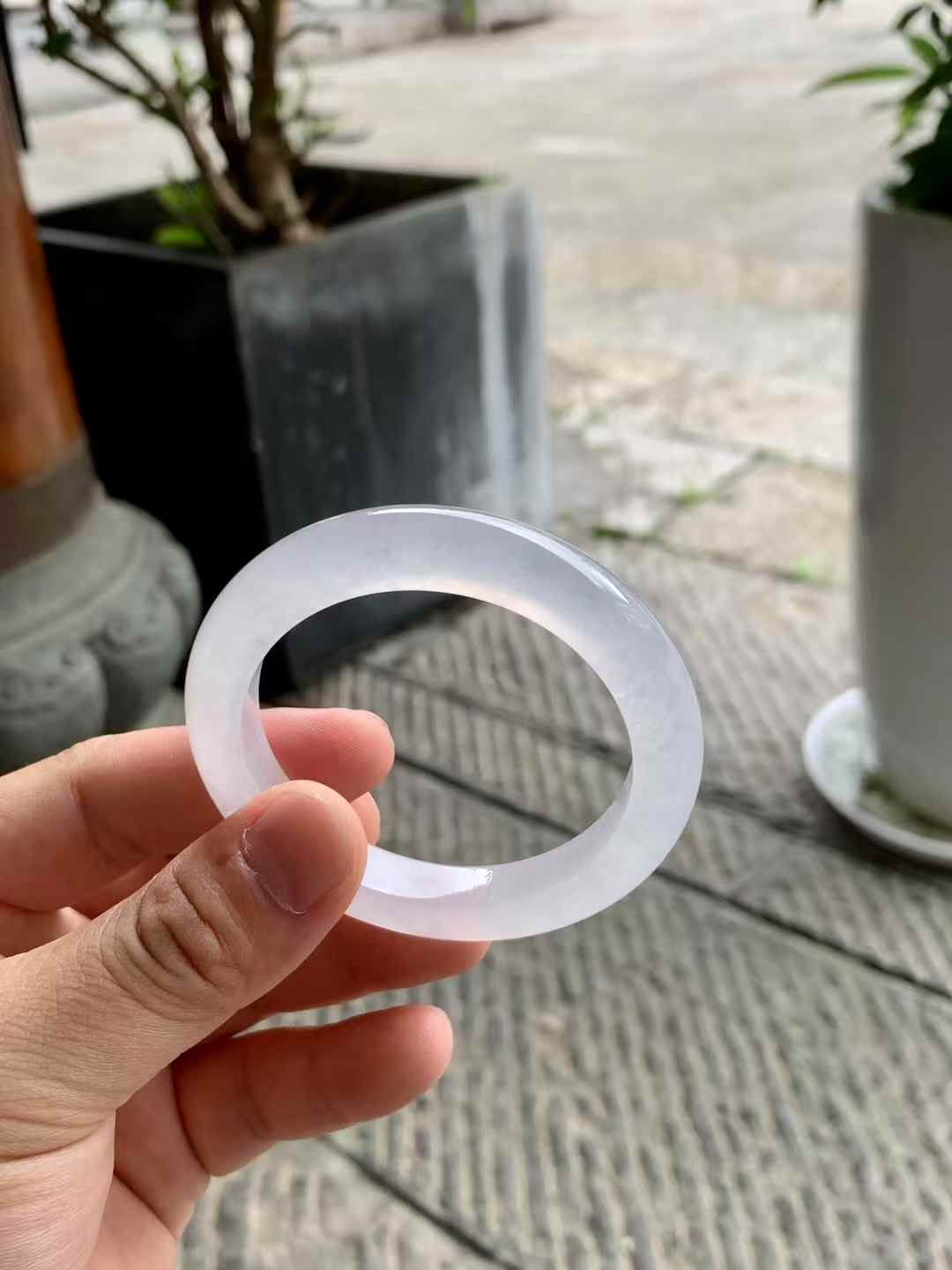 高冰底起光正圈翡翠手镯