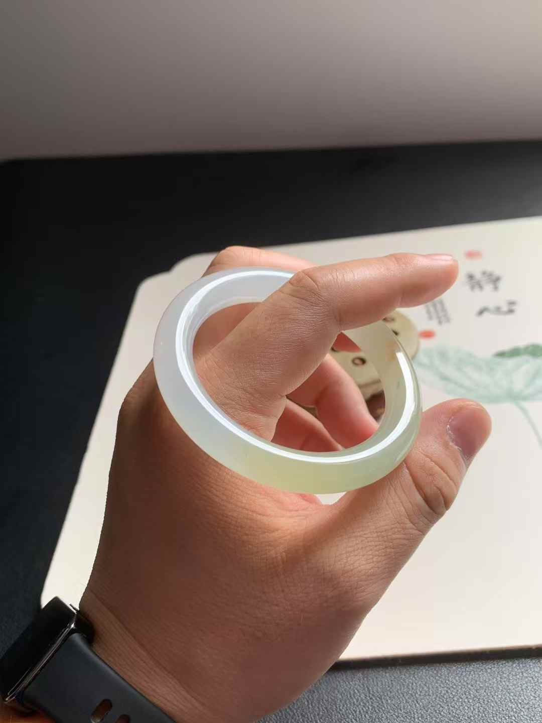 冰糖黄圆条翡翠手镯