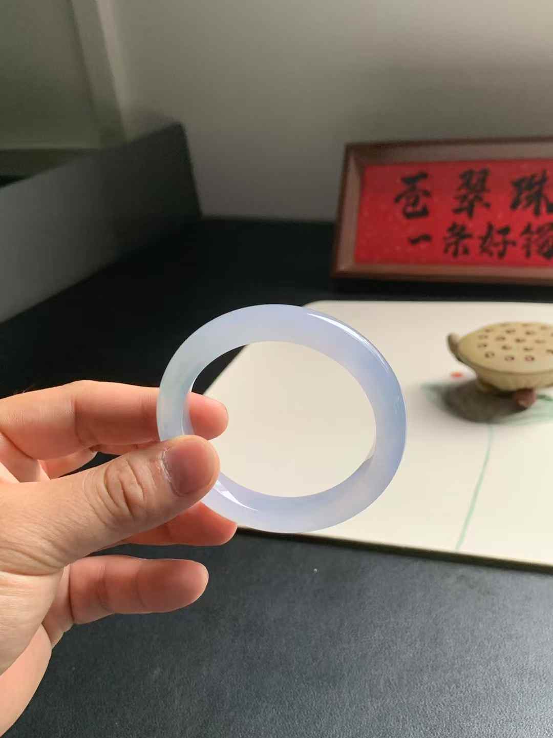 冰胶春彩正圈翡翠手镯~