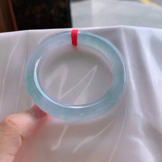 🍃圆条冰玻春彩翡翠手镯