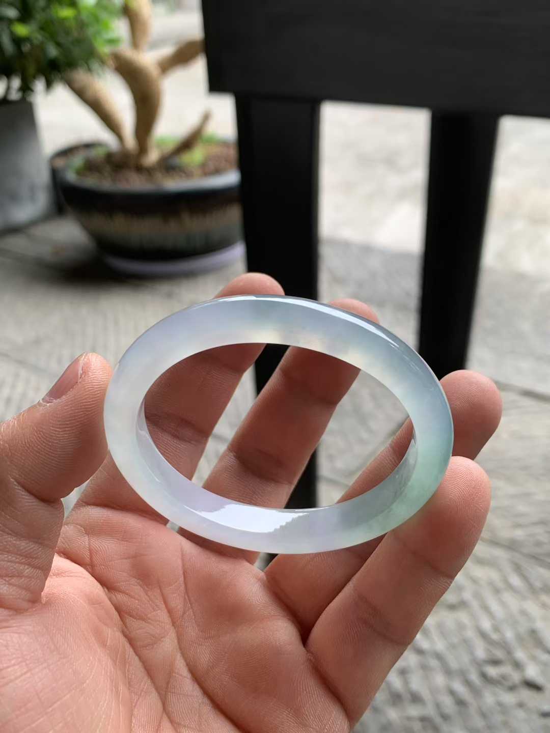 冰胶带色贵妃翡翠手镯～