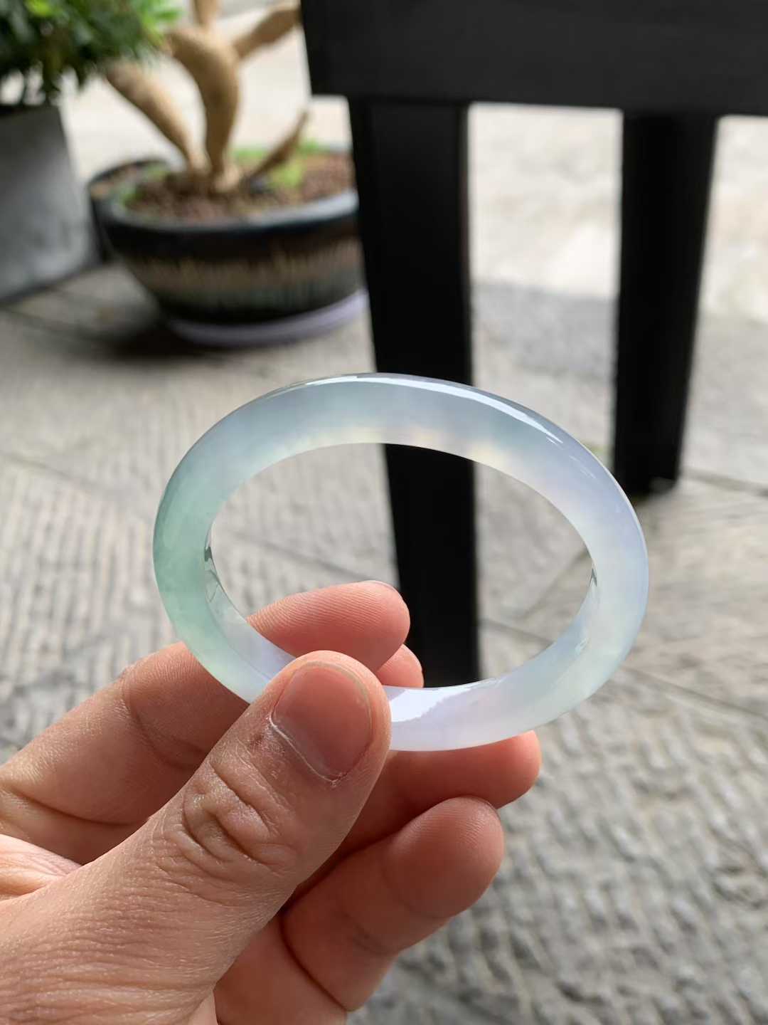 冰胶带色贵妃翡翠手镯～