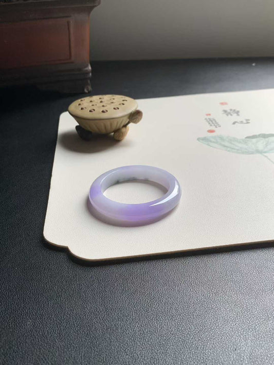 冰糯种紫罗兰正圈翡翠手镯