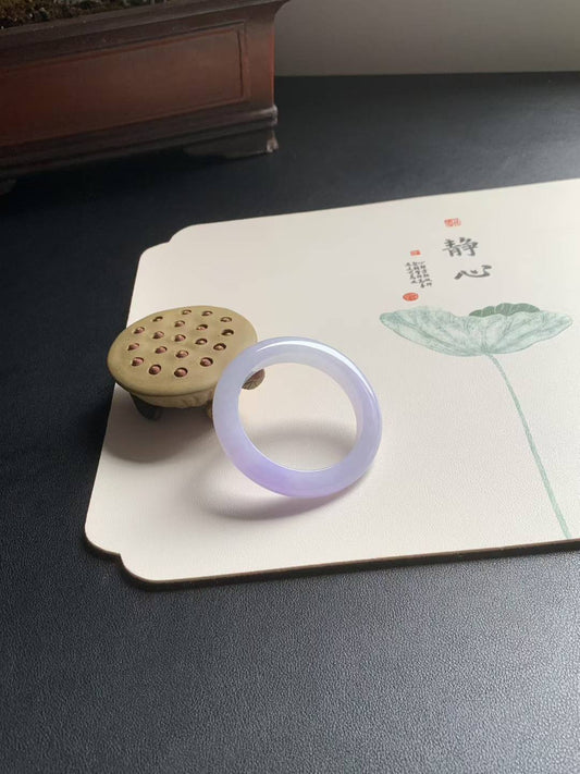 冰糯种紫罗兰正圈翡翠手镯