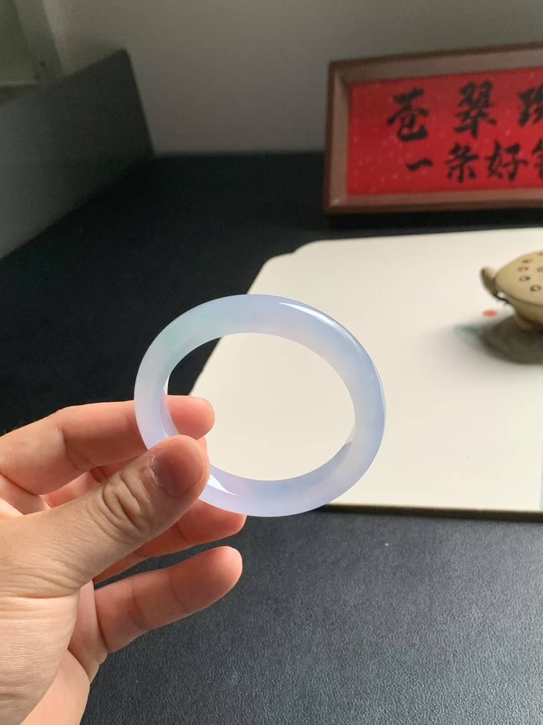 冰胶春彩正圈翡翠手镯