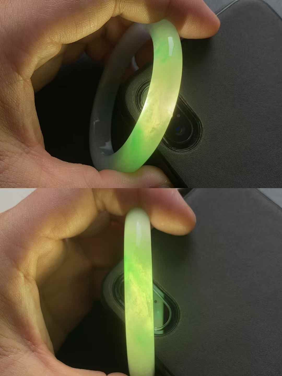 冰糯种春彩贵妃翡翠手镯